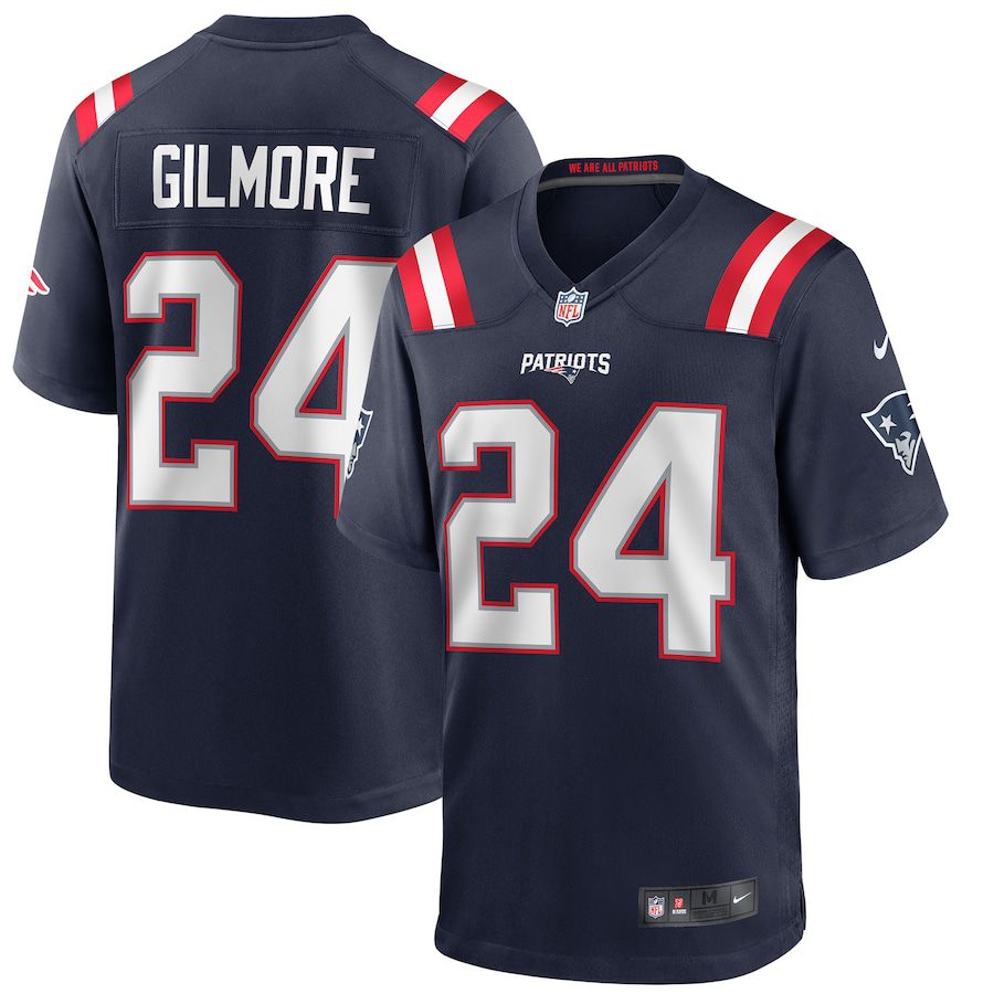 Men New England Patriots #24 Stephon Gilmore Nike Navy Game NFL Jersey->new england patriots->NFL Jersey